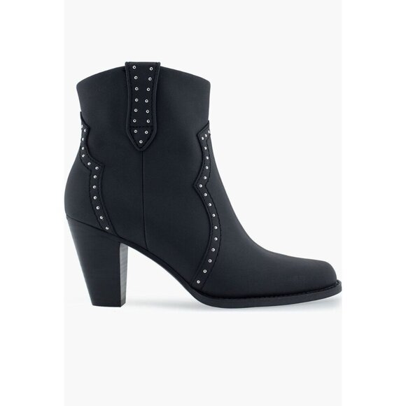 Aerosoles Womens Black Leather Lazu Studded Western Bootie Sz 7.5 New - Picture 13 of 14